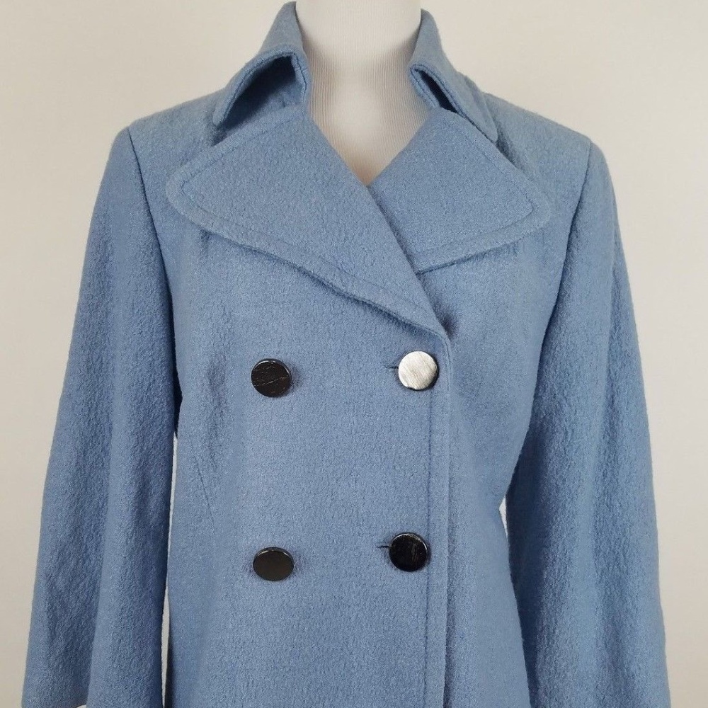 Focus 2000 Size 10 Coat Wool Textured Blue Swing
